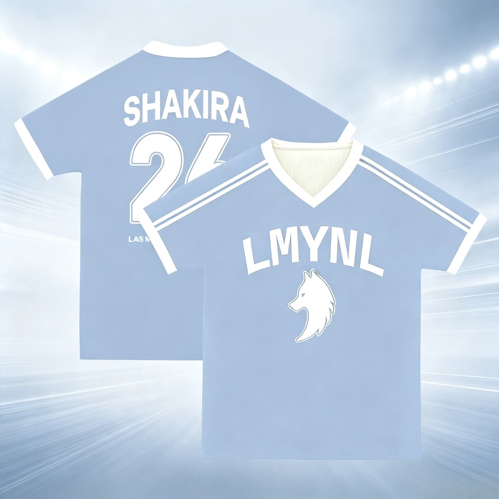 Neues Shakira 26 Wolf Logo Mesh-Jersey für Damen und Herren, Y2K Latin Pop Konzert Streetwear, lockeres Sport-T-Shirt, atmungsaktives, schnelltrocknendes Shirt – Detail 2