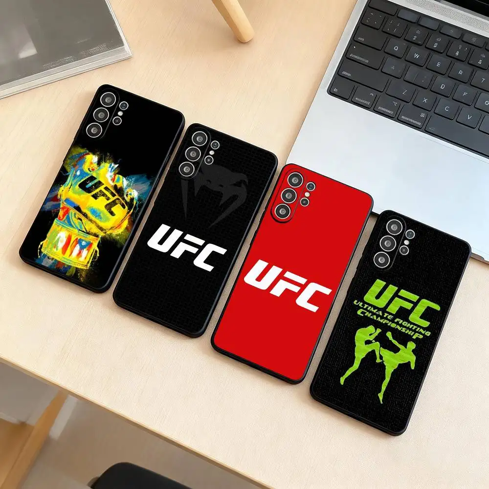 UFC Logo F-Fighting  Phone Case For Samsung S25,S24,S21,S22,S23,S30,Ultra,S20,Plus,Fe,Lite,Note,10,Black Cover Gift