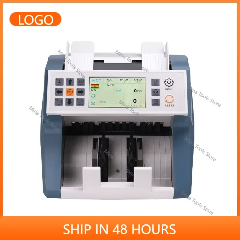 2CIS UV/MG/IR Detection Auto Currency Recognition Banknote Counter Machine 1000 Pcs/min Speed 300 Pcs Hopper