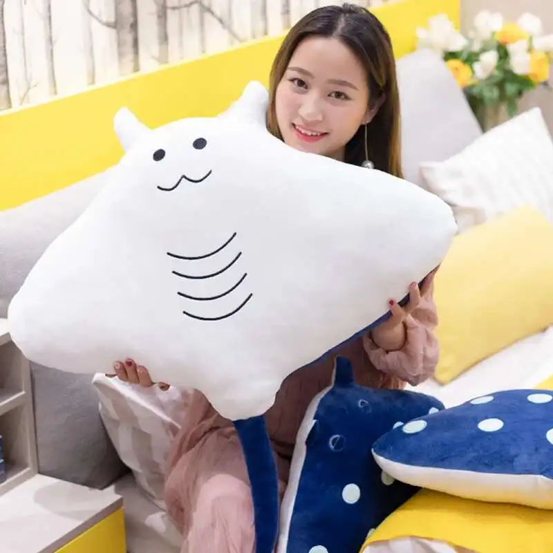 50/60/80 センチメートル素敵なマンタぬいぐるみかわいい海の魚マンタぬいぐるみ枕ソファクッションクリエイティブ誕生日ギフト