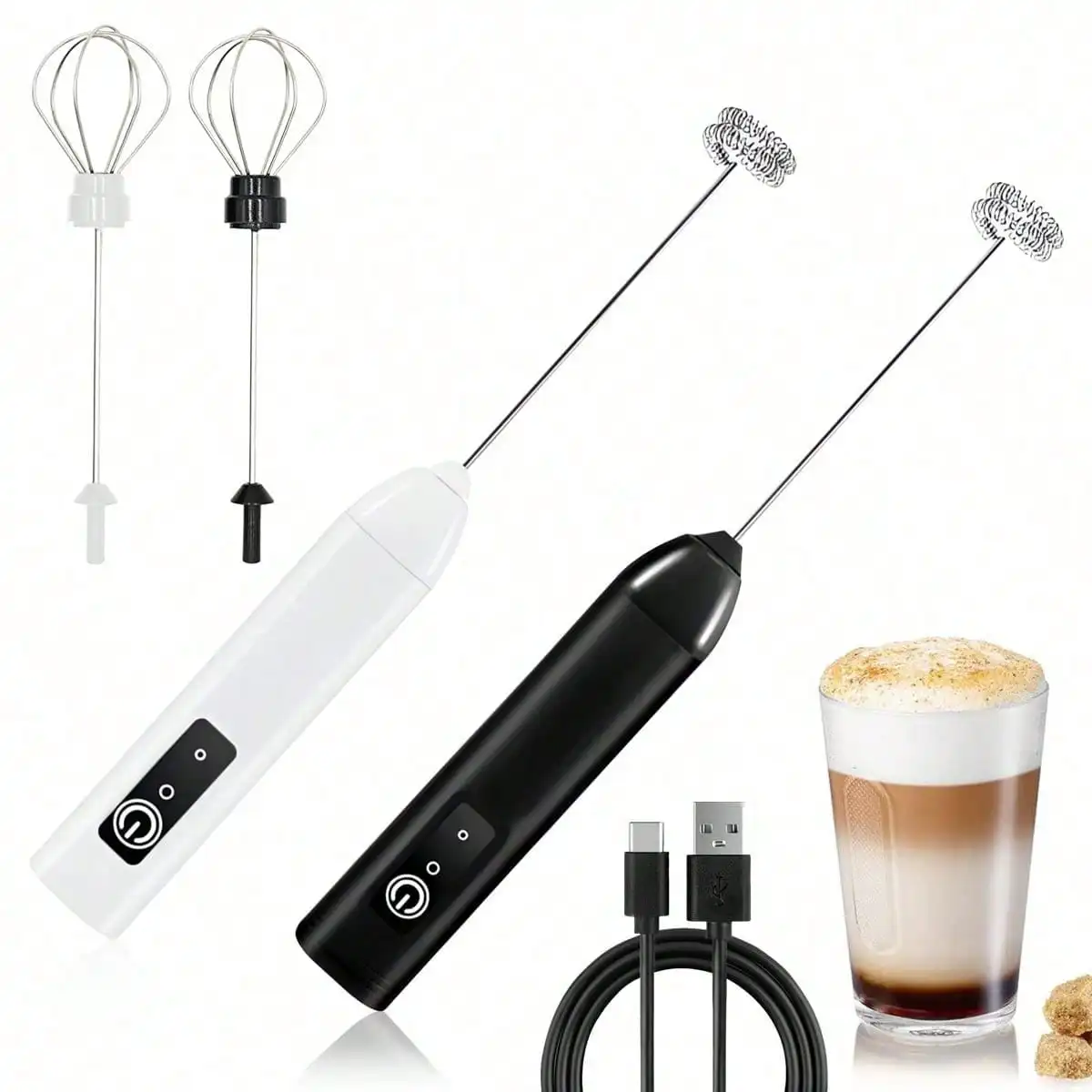 Milk Mixer, Double Headed Egg Beater, Electric Small Household Handheld Mixer, Frother, Coffee Maker