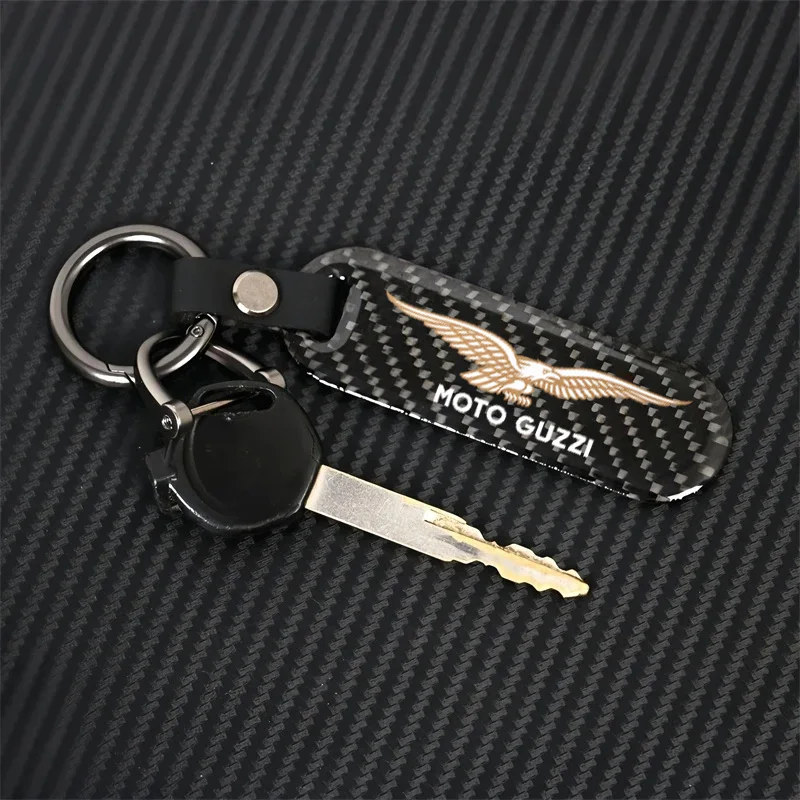 For Moto Guzzi V100 V85 TT V9 V7 2013-2016 2017 Motorcycle Accessories Motorcycle Key chain Carbon Fiber Keychain