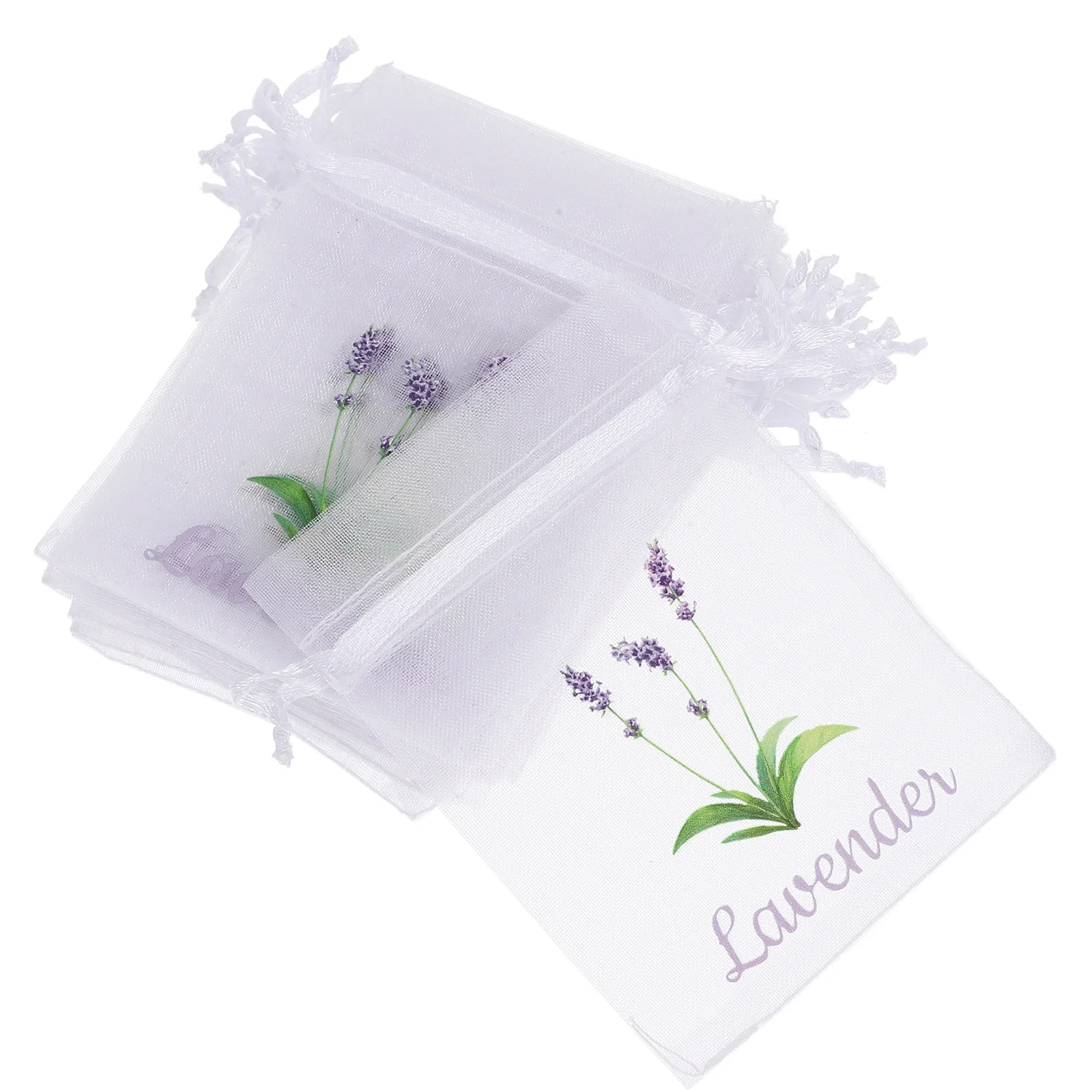 

40Pcs Small Drawstring Pouches Lavender Design Empty Sachet Bags for Dried Lavender Rose Petals Aromatherapy Storage Wardrobe