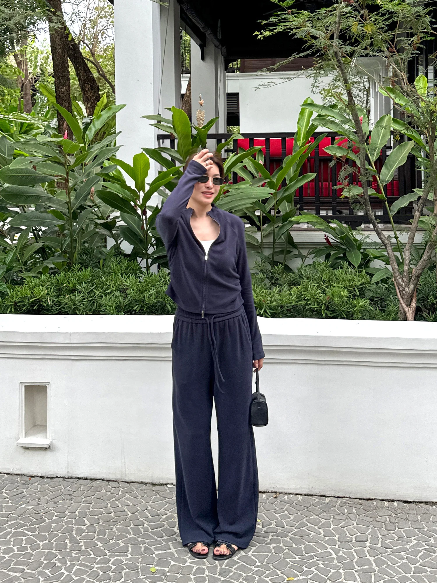 

Early Spring Casual Loose Straight Leg Pants Set Women's Faion Korean Sle Draped Floor-Length Comfortable Two-Piece Suit