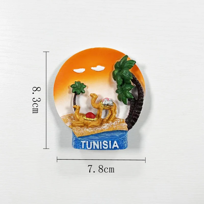 Tunisian World Tourism Souvenirs, Kitchen and Home Decorations, Heart shaped 3D Magnetic Refrigerator Stickers