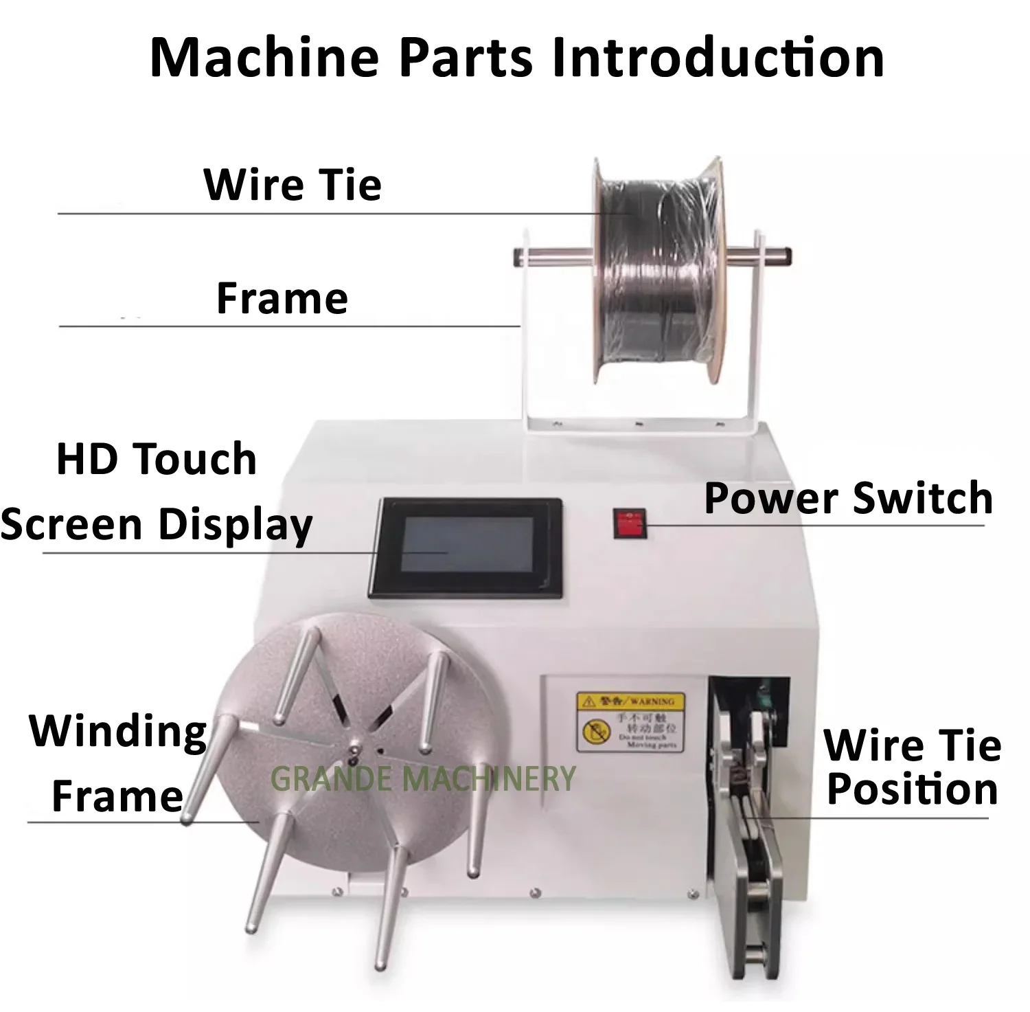 Automatic Wire Winding And Stringing Machine Banding Bundling Tying Electrical Copper Wire Cable Coiling Machine