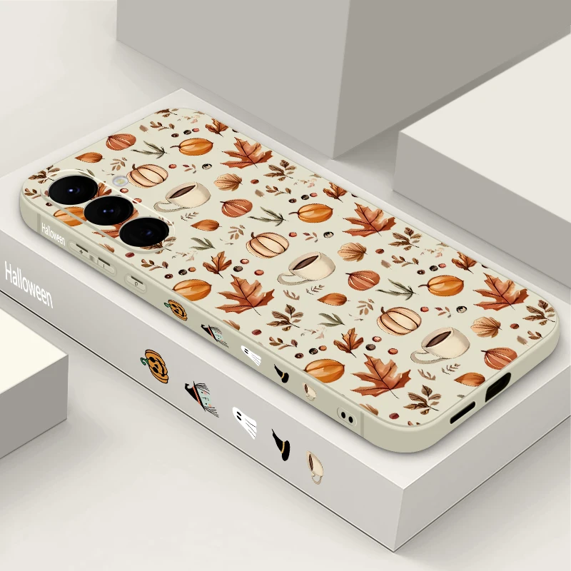 الخريف مابل ليف طباعة الحال بالنسبة لسامسونج غالاكسي S25 S24 FE S25 S22 S23 S24 الترا A17 A56 A55 A53 A54 A15 A16 A36 غطاء هاتف من البولي يوريثان #6