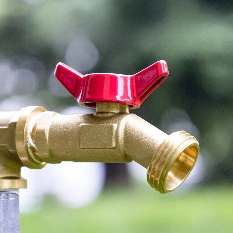 

Cross Border American Standard Rain Bucket Brass Faucet Butterfly Shaped Faucet 1/2NPT X 3/4GHT Outdoor Garden Quick Tap