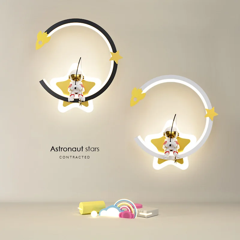 

Homhi Astronaut Fishing Star Wall Lamp Led Modern Light Living Room Dimmable Bedroom Decoration Design Creative Nordic HWL-243