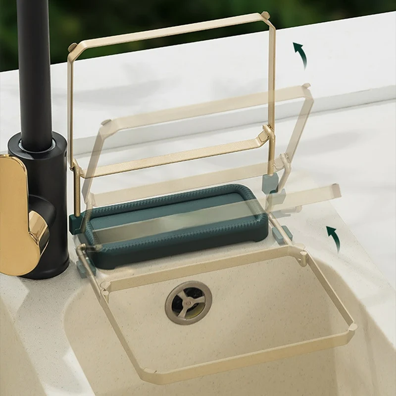 Leftovers Filter Holder Kitchen Sink Strainer Drain Rack Sponge Towel Shelf Garbage Drainer Vegetable Fruit Storage Accessories