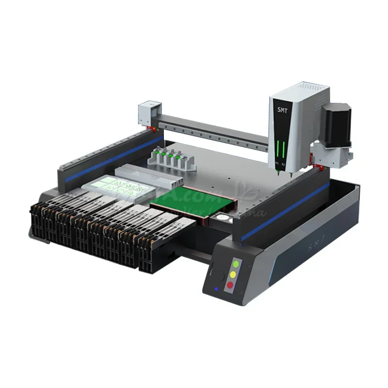 Cámara de visión Triple de LY-K1, Mini máquina automática de recogida y colocación SMT de escritorio de alta velocidad, soporte de Chip LED SMD, boquillas de doble cabezal