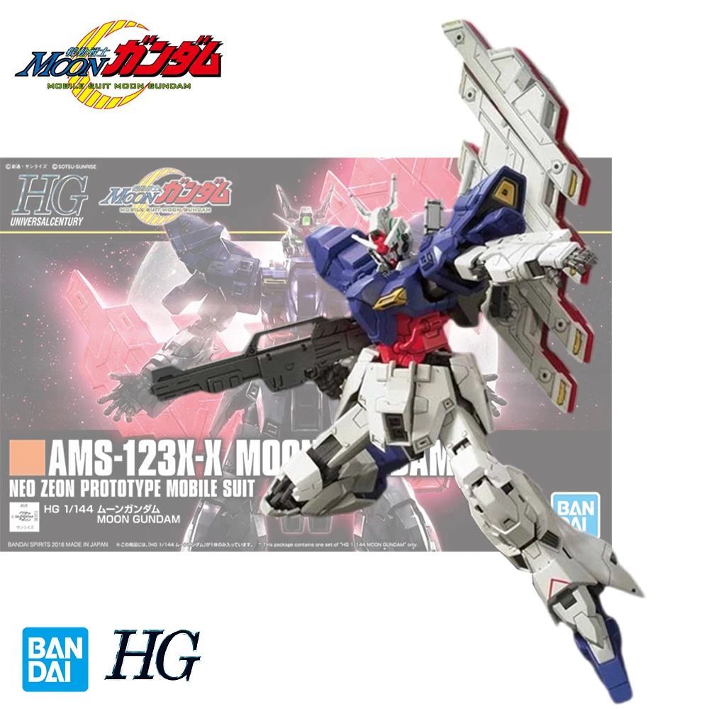 

Bandai Genuine Gundam HG 1/144 AMS-123X-X MOON GUNDAM Anime Action Figure Assembly Toys Model Collectibles Decorative Toy Gifts