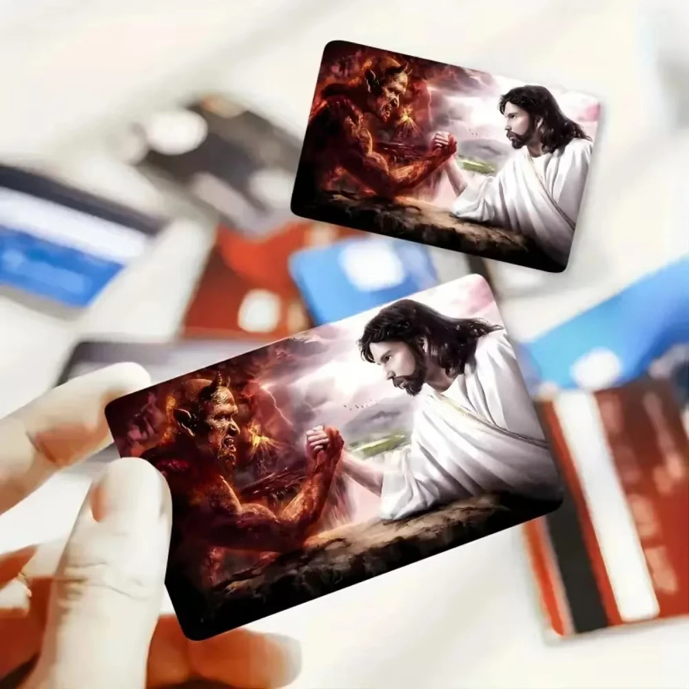 المسيحية الله يسوع الراعي المسيح المعتقد الإيمان سامريتون PVC ملصق فيلم غطاء الجلد لبطاقة الائتمان بطاقة الخصم البنك
