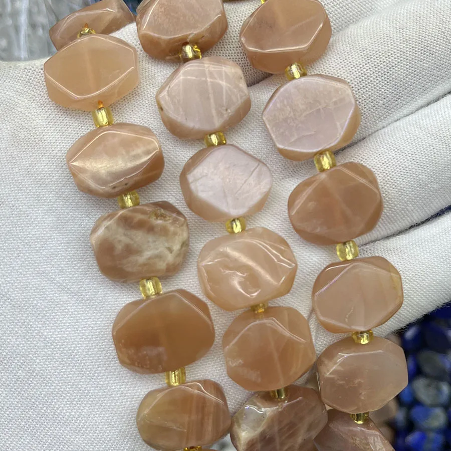 

Natural Crystal Sunstone Irregular Section Bead Loose For Jewelry Making DIY Necklace Bracelet Accessory15''12-16mm