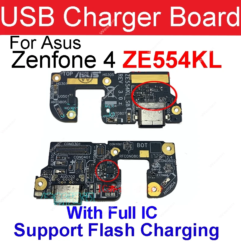 UNTUK ASUS Zenfone 4 ZE554KL Pengisi Daya Port USB Dock Plug Konektor Papan Pengisi Daya Kabel Fleksibel Mikrofon Bagian Pengganti Papan Mikrofon