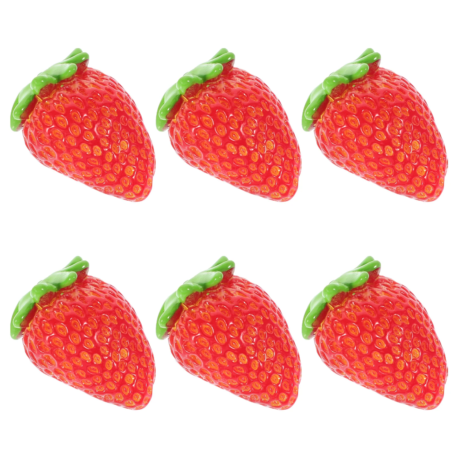 6 Pcs Fruit Slicer Cup Simulated Strawberry Miniature Fake Fruits Top Hat Freeze Dried Strawberries Red