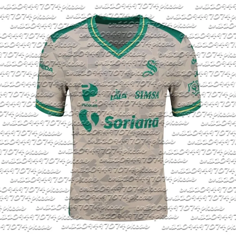 Camiseta Nueva 2026 del Santos Laguna, Jersey de Visitante, Camiseta para Fanáticos del Fútbol Masculino, Ropa Deportiva de Secado Rápido y Transpirable