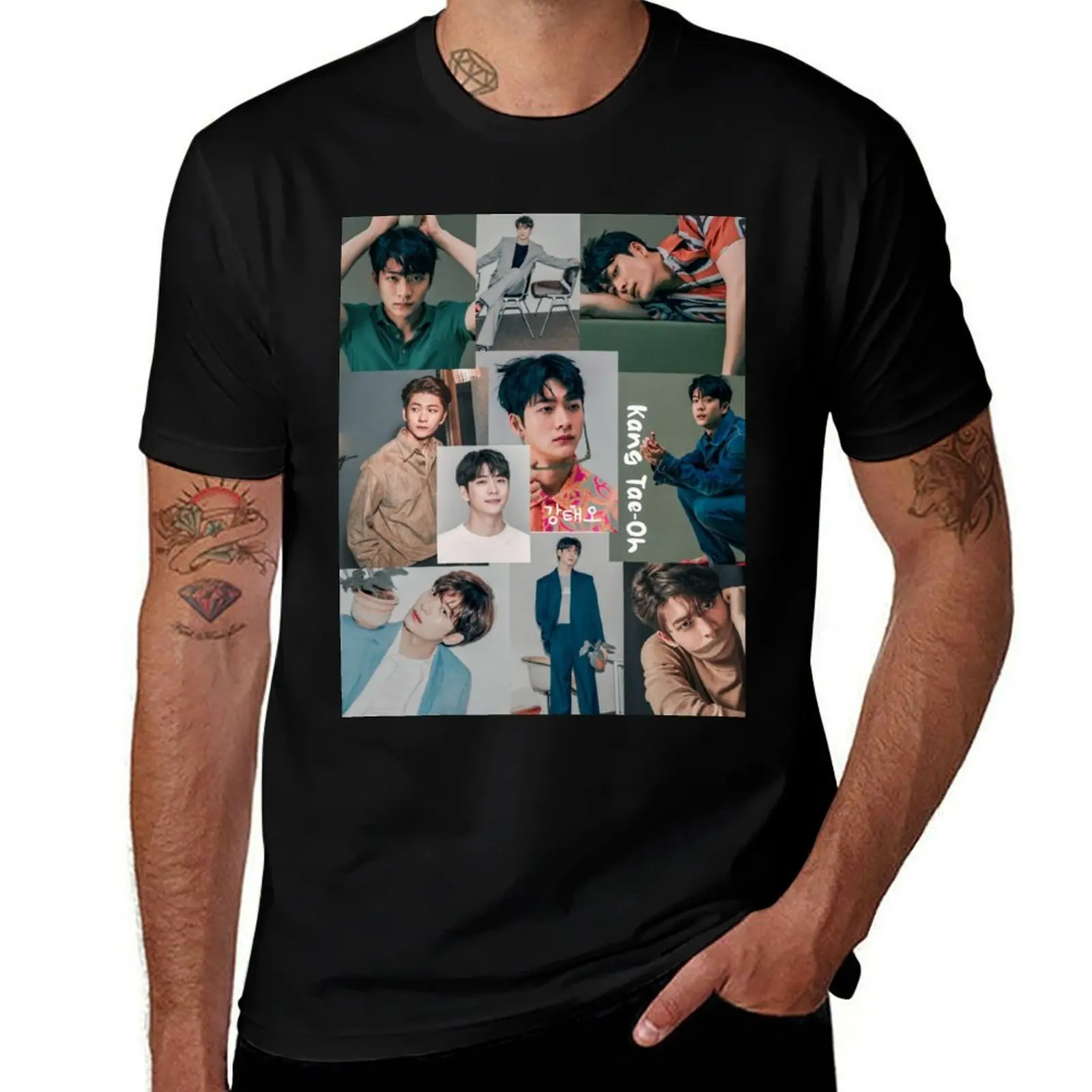 

kang tae-oh photo collage St T-Shirt Fashion Print Casual Short Sleeve