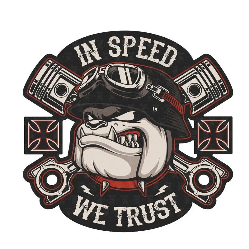 New Design Cool Old School Motorcycle At Speed We Trust Badge Brand Car Decals Decals Decorative Motocross Stickers, 15cm