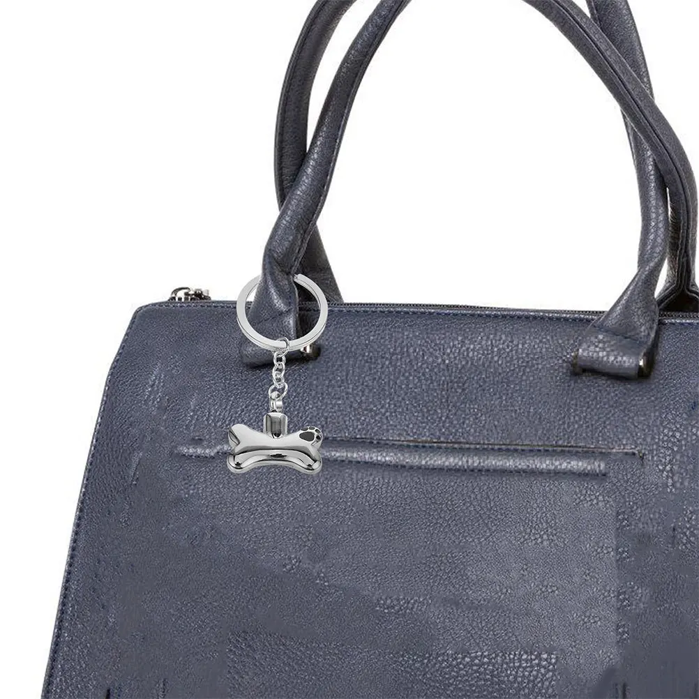 반려동물 유골함 열쇠고리 2개, 개뼈 모양 펜던트, 티타늄 스틸 화장 유골 보관용 주얼리, 반려동물 유골 참