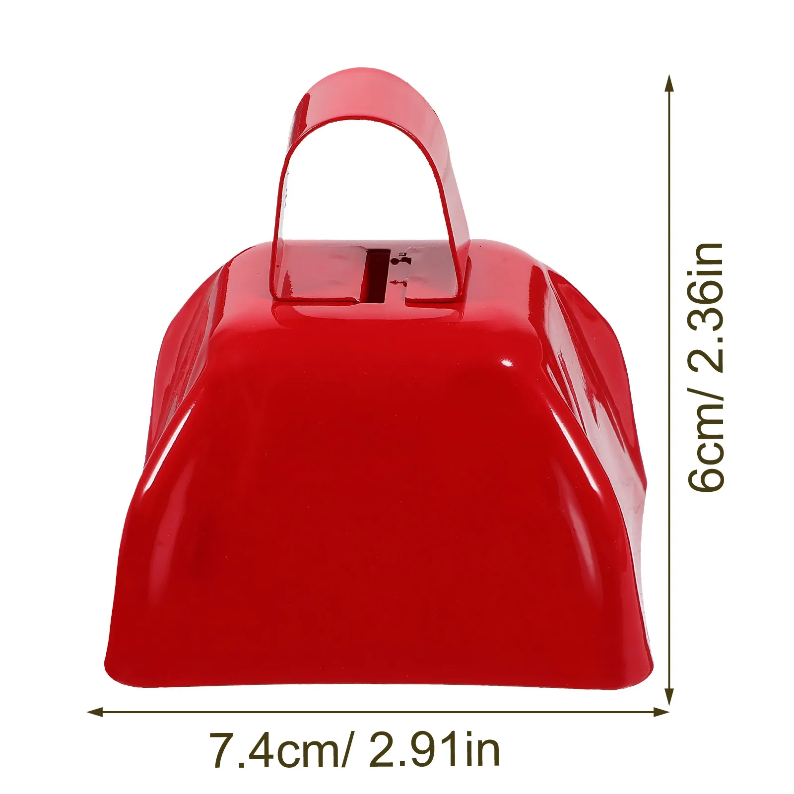 2Pcs Metal Square Cowbells Loud Clear Sound Handheld Noise Makers for Football Games Sports Celebrations Red Cowbell