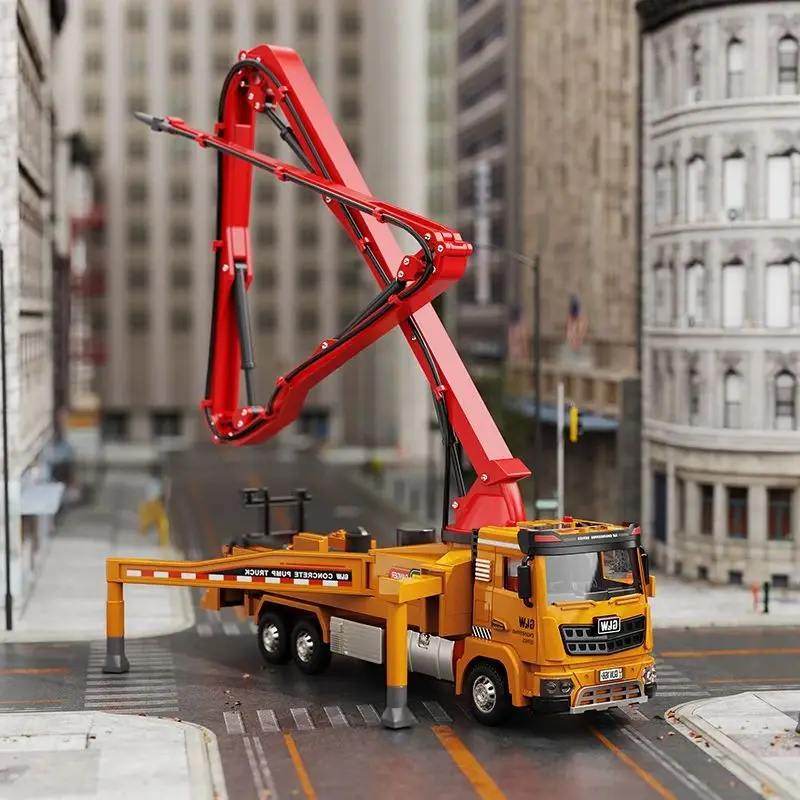 1:40 bomba de spray caminhão carro brinquedo modelo diecast motores de incêndio puxar para trás som luz liga + plástico engenharia veículo coleção presente