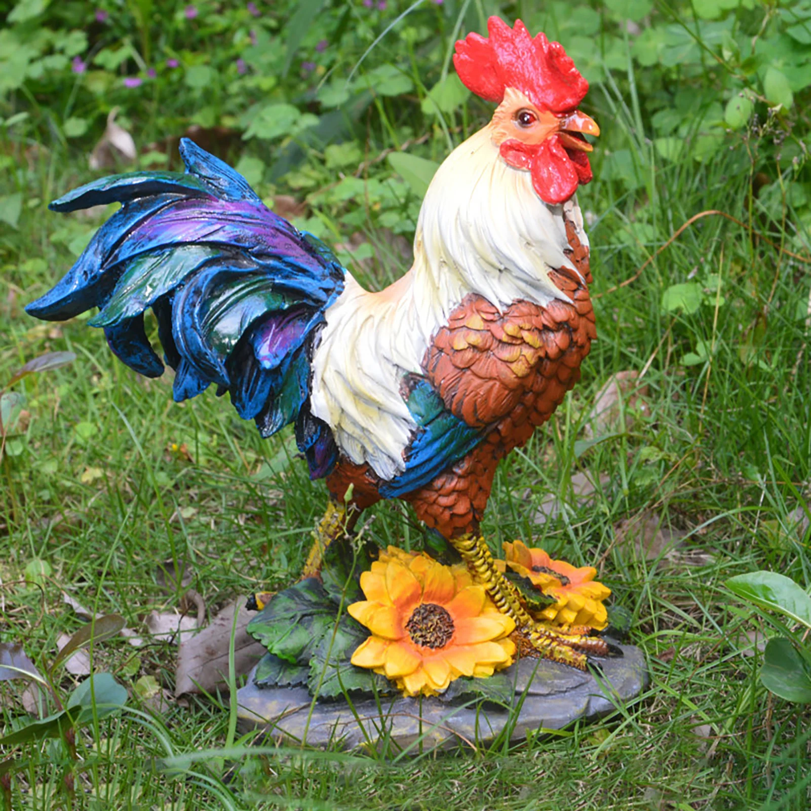 Rooster, Hen, Chick Ornaments Courtyard Garden Decorations Poultry Chicken Model Resin Craft Gifts