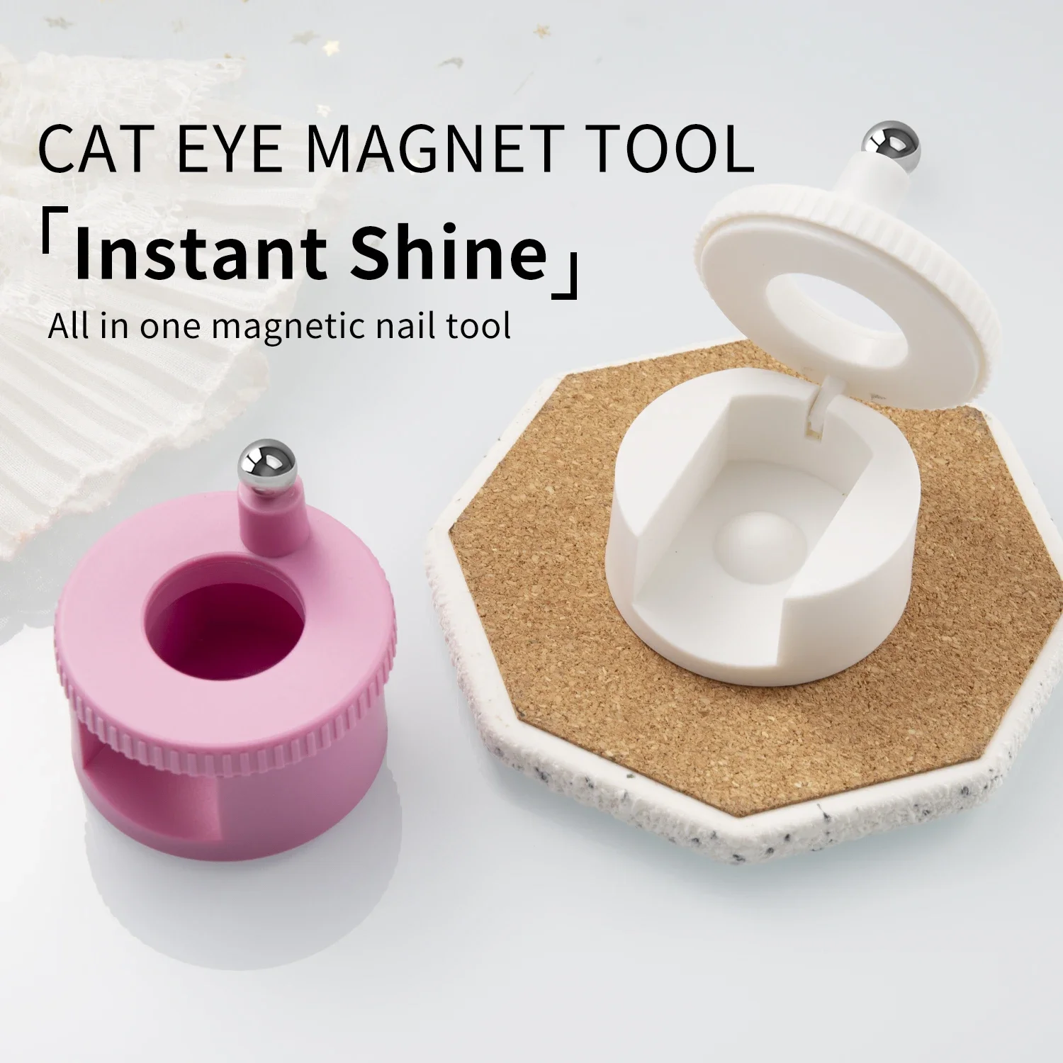 Picture 3: Manicure Magnet Glass Bead Cat Eye Nail Art Stick Automatic Rotating Strong Magnetic Suction Portable Nail Salon DIY Nail Tool