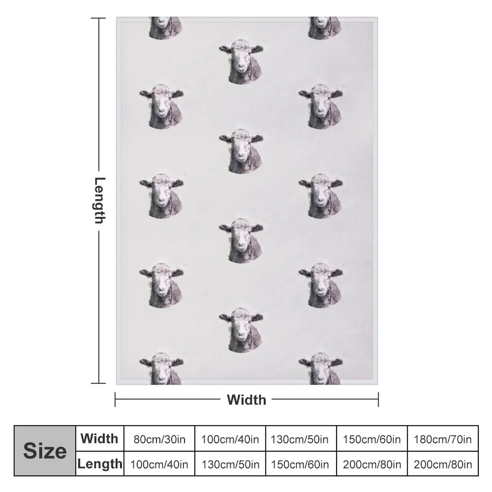Herdwick Lamb (Lake District Sheep) Watercolour Throw Blanket couch cozy soft plush fuzzy picnic outdoor blanket
