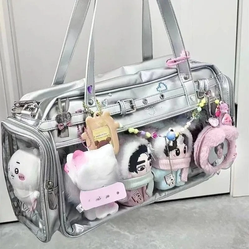

Transparent Doll Pockets Ita Bag Handbags for Women Single Oulder Leisure Crossbody Bag Students Casual Daily Tote Bags