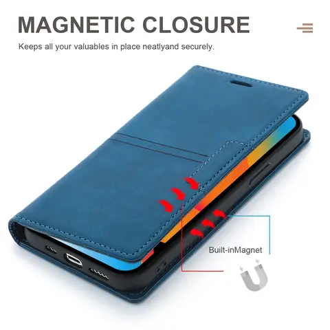 IPhone 7 Plus Case 17 Leather Flip Wallet Case for iPhone 17 16 15 14 Pro Max 13 11 12 XS Max XR 16E 8 7 Plus SE Magnetic Cards Holder Phone Cover
