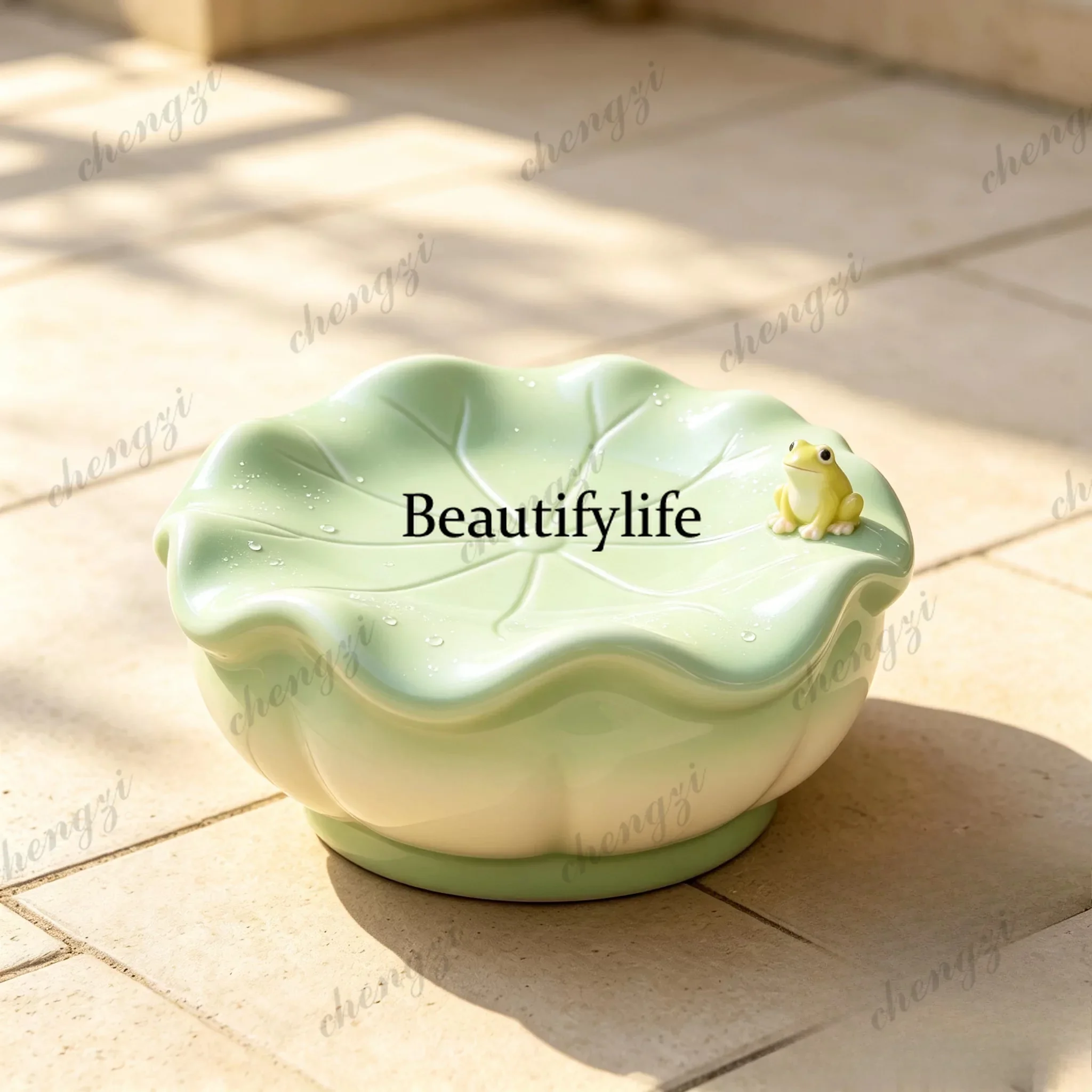 DD182FRP lotus leaf landscape bench outdoor courtyard lotus scenic spot, decoration, ornaments summer indoor and outdoor