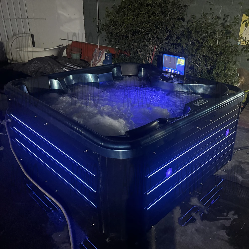 Outdoor Jacuzzis Pool Hot Tube Led Light Hot Tube Outdoor Spa 6 Person Bathtubs Whirlpools Tub Wasmo Spa Deep Pool Hielera Intex