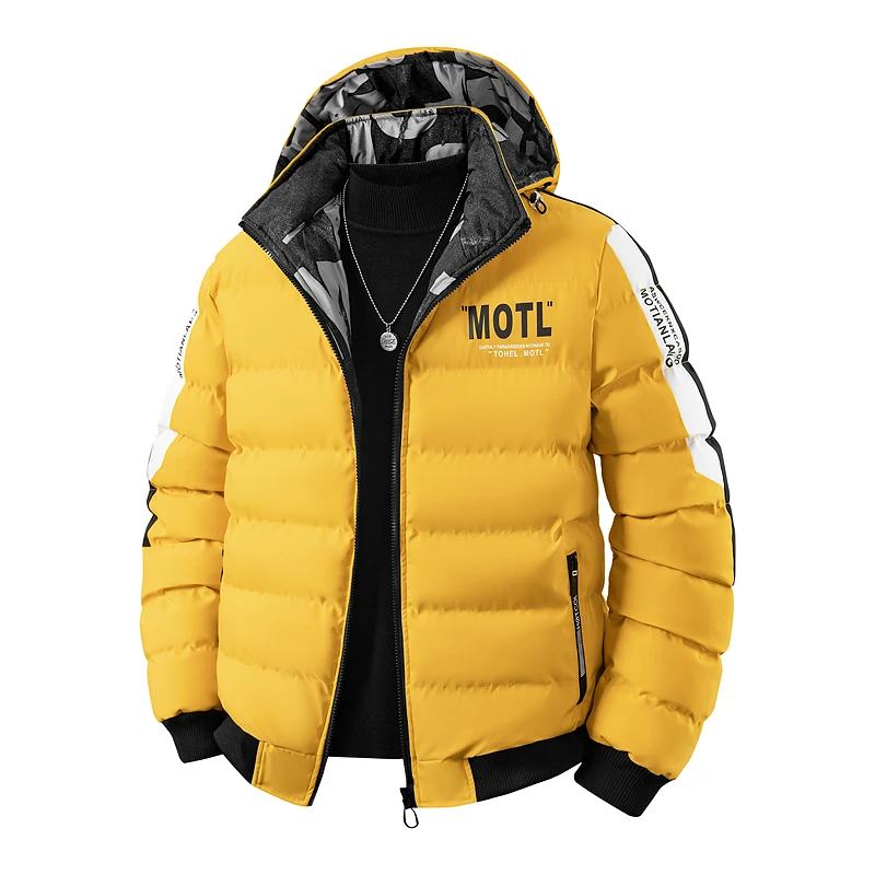 Men Puffer Jacket Thick Warm Hooded Winter Jackets Man Quilted Parka Casual Fashion Outwear Cotton Padded Coats Clothing Top