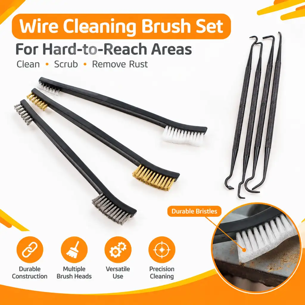 Yitong Detail Cleaning Brush Pick Set Dual Head Slim Long Handle Tools for Dust Debris and Stubborn Grime in Tight Gaps