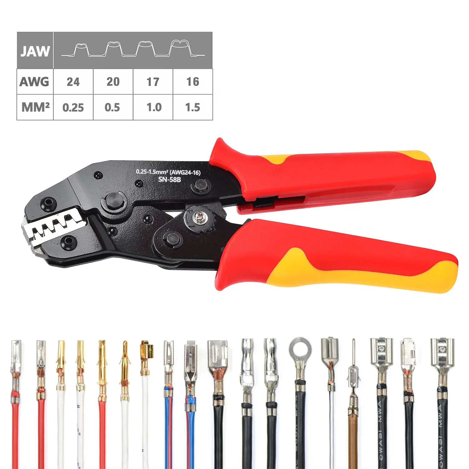 SN-01BM/025/28B/48B/58B/2549 Crimping Pliers For Tab 2.8 4.8 6.3 XH2.54 SM2.5 DuPont2.54 Terminals Car Connector Wire Clamp Tool