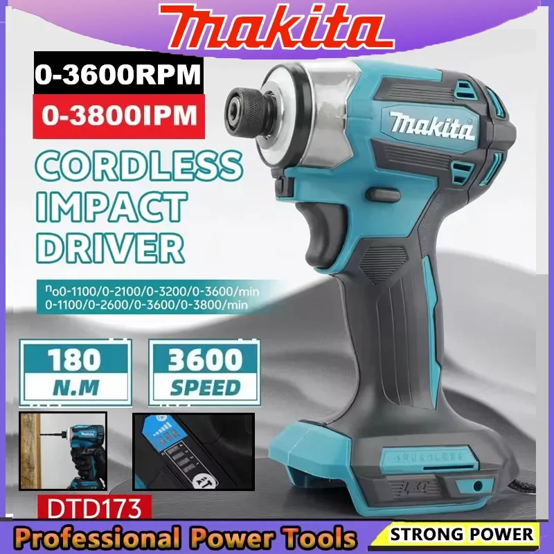 

Makita DTD171 Бесщеточная ударная отвертка Аккумуляторная отвертка Дрели Аккумуляторные электроинструменты 18 В BL Двигатель Голый инструмент Инструменты