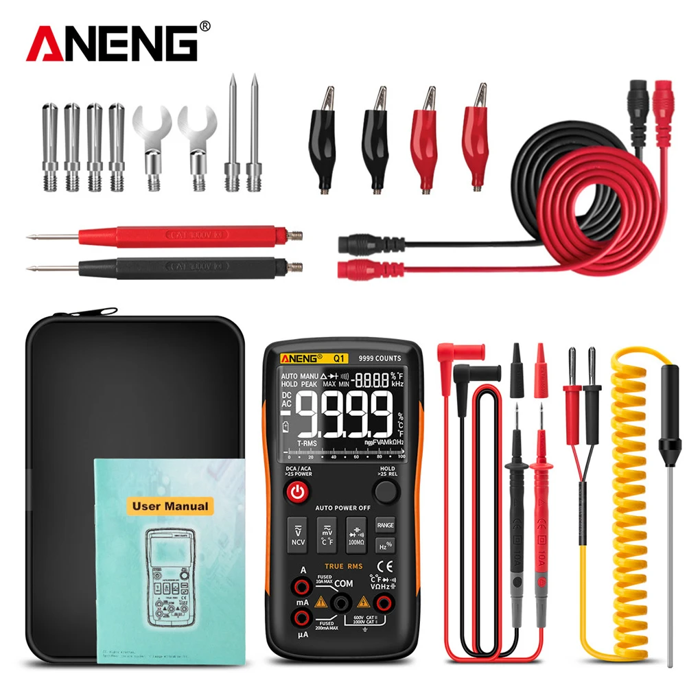 ANENG Q1 Digital Multimeter 9999 Analog Tester True RMS Professional Multimetro DIY Transistor Capacitor NCV Testers LCR Meter