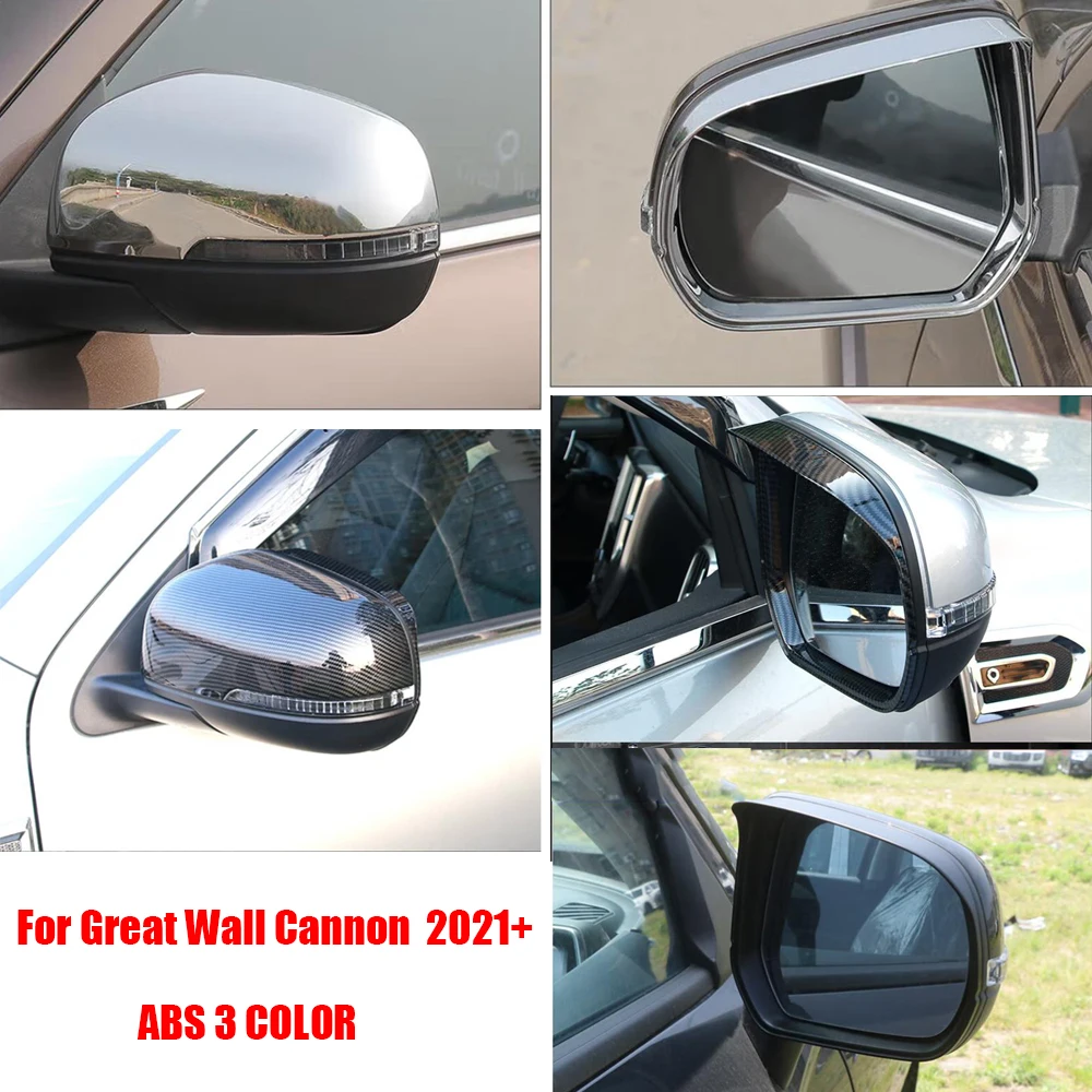 

For Great Wall Cannon GWM Poer Ute 2021 2022 ABS Carbon Car Side Door Rear View Mirror Cover Trim Sticker Styling Accessories