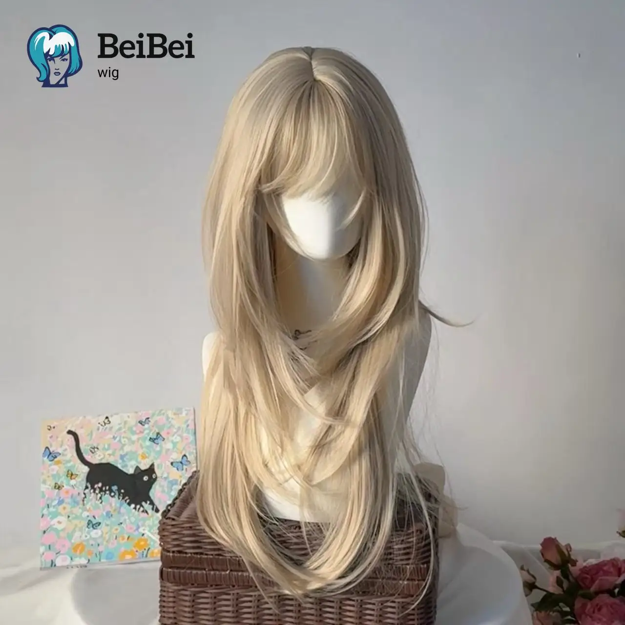 

Milk Tea Gray-gold Wig with Bangs Long Straight Hair Wig for Women Hot Girl Headband Wigs Synthetic Wigs for Daily Use Cosplay
