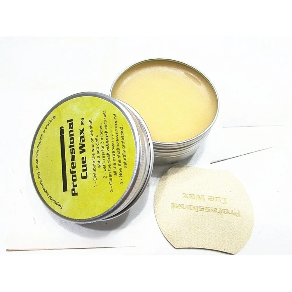 50g Yellow Cue Wax for Pool Billiards Snooker Cue Shaft Polish Maintenance Quick Drying Compact 6x6x3cm Package