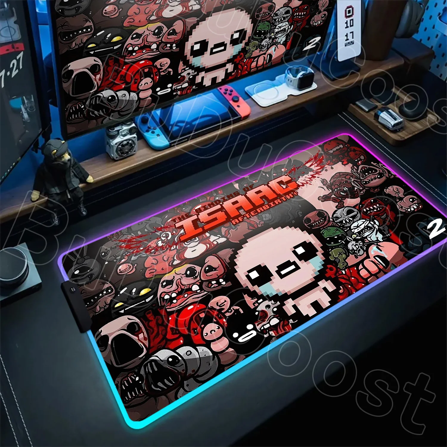 

Kawaii Deskmat Gaming Keyboard RGB Mousepad Mats The Binding of Isaac Mouse Pad Mausepad Computer Accessories Gamer Non-slip Mat