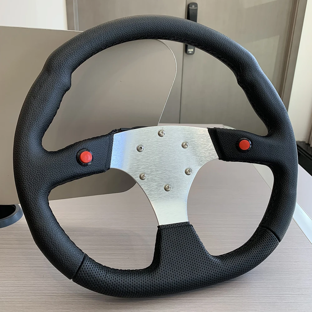 

TIYPEOR 14 inch 350mm PVC Simple Black Carbon Pattern Steering Wheel Steering wheel sim racing game