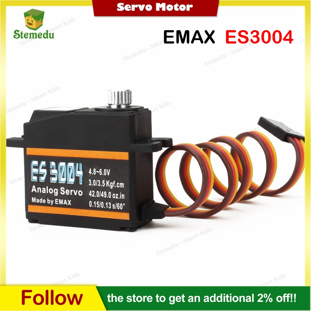 

EMAX ES3004 17 г 3,5 кг аналоговый маленький сервопривод 3 кг металлический рулевой двигатель с шестерней для DIY RC автомобиль с фиксированным крылом самолет гоночный дрон