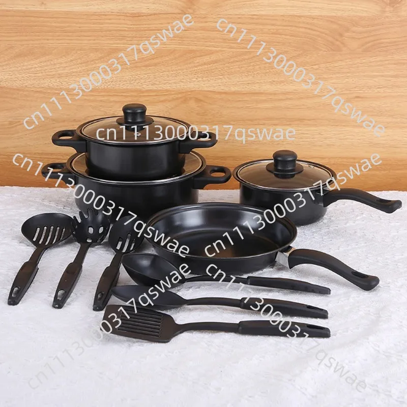12-Piece non-stick cookware set Deep frying pan with lid Kitchen cooking pan set Suitable for all stoves