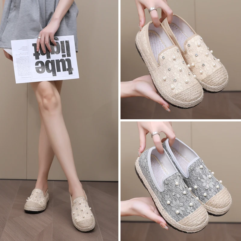

Женская повседневная обувь на плоской подошве с круглым носком, летние новые стильные туфли без шнуровки из сетчатой ткани, удобные домашние тапочки из синтетической кожи