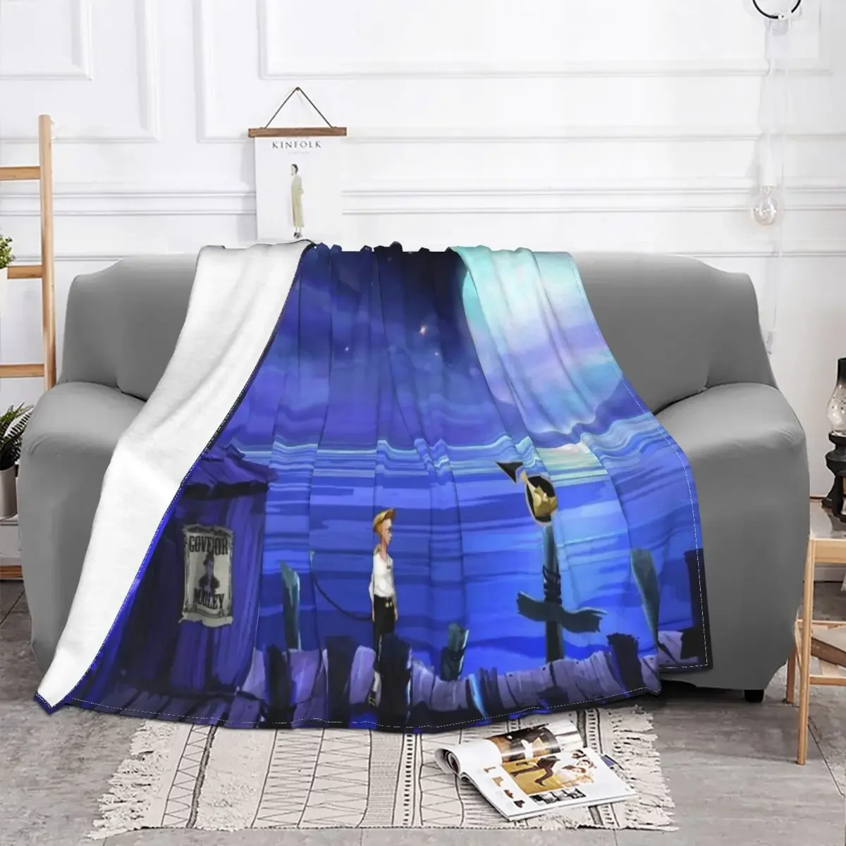 

Baby BlanketsThe Secret Of Monkey Island Plaid Velvet Summer Video Games Throw Thin Blankets for Sofa Bedroom Plush Thin Quilt