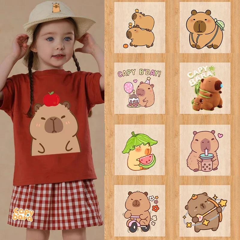 Capybara Heat Transfer Stickers Anime Capibara Iron on Patch