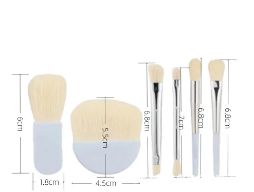 6 pezzi mini pennelli per trucco da donna da viaggio set pennello per correttore morbido portatile fondotinta di bellezza ombretto strumento pennello per ciglia con scatola