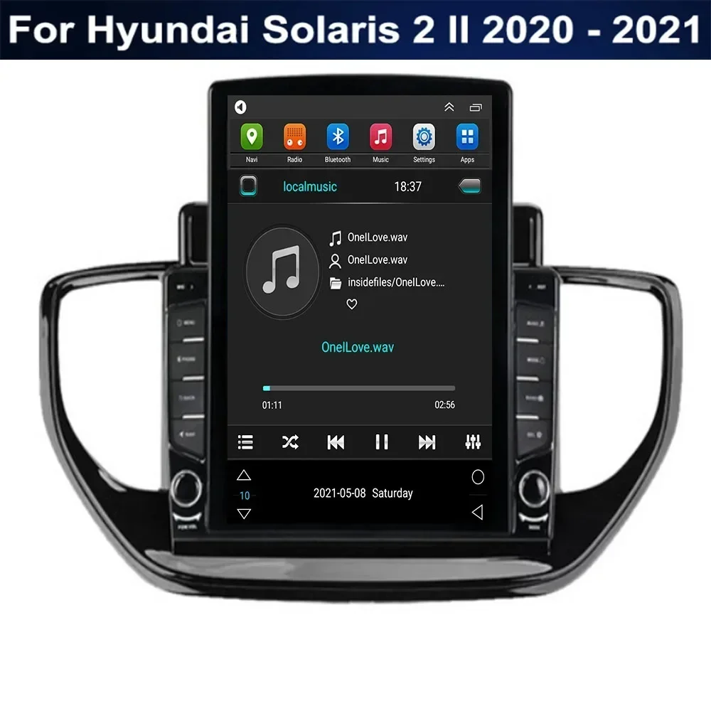 Dla styl Tesla 2Din Radio samochodowe Android 13 dla Hyundai Solaris 2 II 2020 - 2035 multimedialny odtwarzacz wideo GPS Stereo Carplay RDS